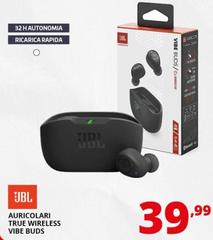 Jbl - Vibe Buds Auricolare Wireless In-ear MUSICA Bluetooth Nero