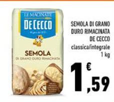 De Cecco - Semola Di Grano Duro Rimacinata