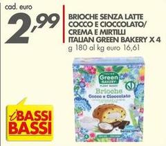 Green - Brioche Senza Latte Cocco E Cioccolato/Crema E Mirtilli