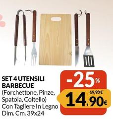 Set 4 Utensili Barbecue