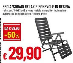 Sedia/Sdraio Relax Pieghevole In Resina