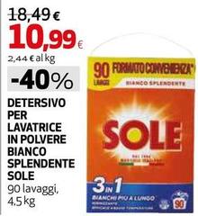 Sole - Detersivo Per Lavatrice In Polvere Bianco Splendente