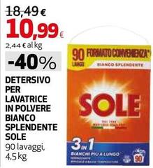 Sole - Detersivo Per Lavatrice In Polvere Bianco Splendente