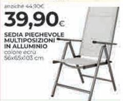 Sedia Pieghevole Multiposizioni In Alluminio