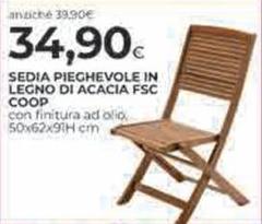 Acacia - Sedia Pieghevole In Legno Di  Fsc