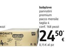Babylove - Pannolini Premium Pacco Mensile  Taglia 4  Conf. 168 Pezzi