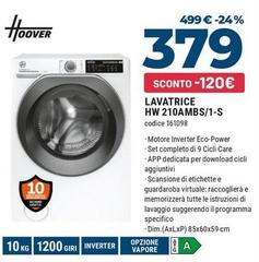 Hoover - H-WASH 500 HW 210AMBS/1-S Lavatrice Caricamento Frontale 10 Kg 1200 Giri/min Bianco