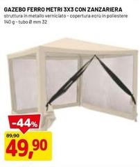 Gazebo Ferro Metri 3x3 Con Zanzibare