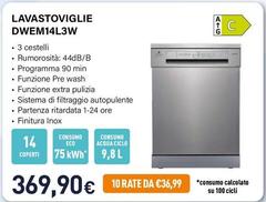 Electroline - DWEM14L3W Lavastoviglie Libera Installazione 14 Coperti C