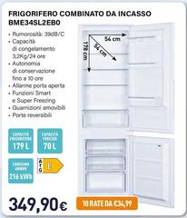 Electroline - Frigorifero Combinato Da Incasso BME34SL2EB0