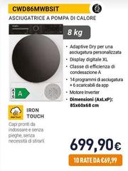 Whirlpool - CWD86MWBSIT Asciugatrice A Pompa Di Calore