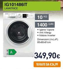 Ignis - IG 101486 IT Lavatrice Caricamento Frontale 10 Kg 1400 Giri/min Bianco