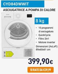Indesit - CYD84DWWIT Asciugatrice A Pompa Di Calore 