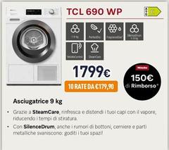 Miele - TCL 690 WP Asciugatrice 9 Kg