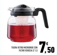 Teiera Vetro Microonde Con Filtro Venecia