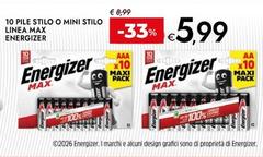 Energizer - 10 Pile Stilo O Mini Stilo Linea Max