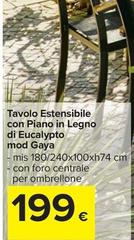 Tavolo Estensible Con Piano In Legno Di Eucalypto Mod Gaya
