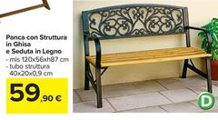 Panca Con Struttura In Ghisa E Seduta In Legno