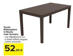 Tavolo Rettangolare In Resina Mod. Sumatra