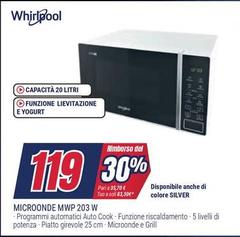 Whirlpool - Microonde Mwp 203 W
