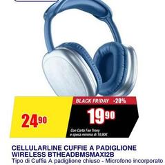 Cellularline -  Cuffie A Padiglione Wireless Bheadbmsmaxi2b