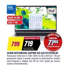 Acer - Notebook Aspire Go AGT1572956LW