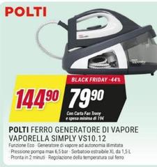 Polti - Ferro Generatore Di Vapore Vaporella Simply Vs10.12