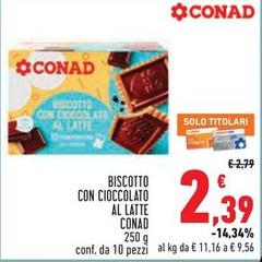 Conad - Biscotto Con Cioccolato Al Latte