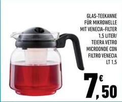 Teiera Vetro Microonde Con Filtro Venecia