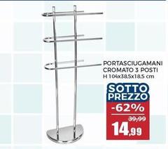 Portasciugamani Cromato 3 Posti