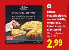 Deluxe - Focaccia Ripiena Con Mortadella, Mozzarella, Burrata E Pesto Di Pistacchi