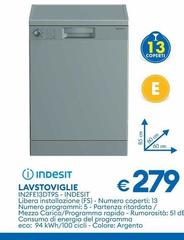 Indesit - Lavastoviglie IN2FE13DT9S