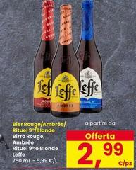 Leffe - Birra Rouge, Ambrée Rituel 9° O Blonde