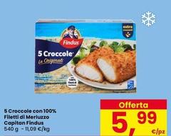 Findus - 5 Croccole Con 100% Filetti Di Merluzzo