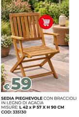 Acacia - Sedia Pieghevole Con Braccioli