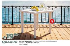 Misura - Tavolo Quadrato In Polipropilene Colore Bianco