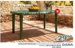 Dana - Tavolo Rettangolare In Polipropilene Colore Verde