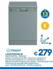 Indesit - Lavastoviglie IN2FE13DT9S