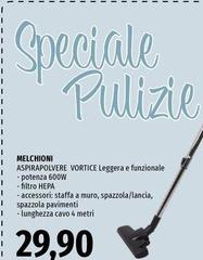 Melchioni - Aspirapolvere Vortice Leggera E Funzionale
