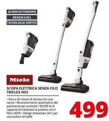 Miele - Triflex HX2 Aspirapolvere A Bastone 2 In 1 Batteria Secco HEPA Senza Sacchetto 272 W Bianco 2,5 Ah