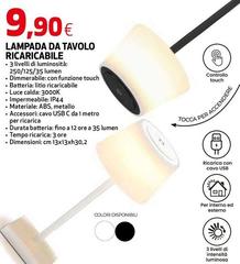 Luce - Lampada Da Tavolo Ricaricabile