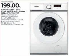 Comfeè - Lavatrice Slim 6 Kg Carica Frontale Mod.CFe10W60WIT