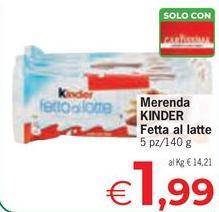 Kinder - Merenda Fetta Al Latte