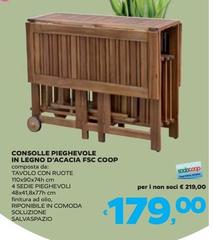 Acacia - Console Pieghevole In Legno D' FSC