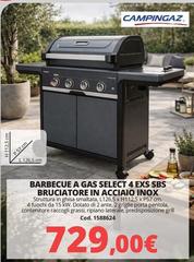 Select - Barbecue A Gas  4 Exs Sbs Bruciatore In Acciaio Inox