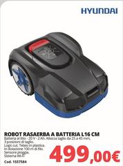 Hyundai - Robot Rasaerba A Batteria L16 Cm