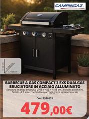 Campingaz - Barbecue A Gas Compact 3 Exs Dualgas Bruciatore In Acciaio Alluminato