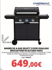 Select - Barbecue A Gas  3 Exsd Dualgas Brucciatore In Acciaio Inox