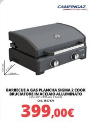 Sigma - Barbecue A Gas Plancha 2 Cook Bruciatore In Acciaio Alluminato