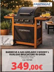 Campingaz - Barbecue A Gas Adelaide 3 Woody L Dualgas Brucciatore In Ghisa